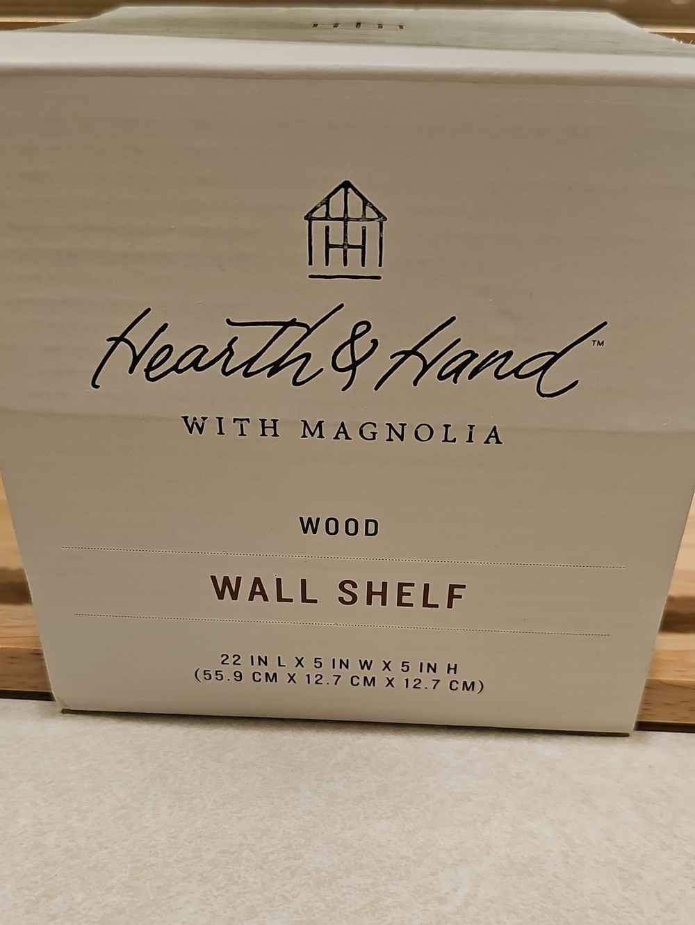 Hearth & Hand 22in. Single Rail Wall Shelf Natural Wood - Picture 5 of 10